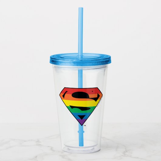 Verre En Acrylique Logo Rainbow de Superman (Devant)