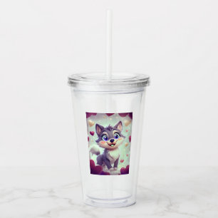 Verre En Acrylique Loup joueur