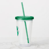 Verre En Acrylique Lucky 4 Leaf Irlandais Clover acrylique tumbler (Gauche)