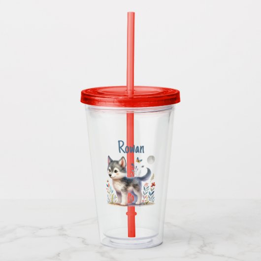 Verre En Acrylique Lunar Cub - Baby Wolf Tumbler (Devant)