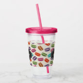 Verre En Acrylique Macarons de couleur mignonne Motif avec cadre fant (Gauche)