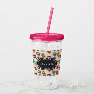 Verre En Acrylique Macarons de couleur mignonne Motif avec cadre fant