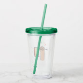 Verre En Acrylique Main tirée à la main avec un drapeau arc-en-ciel (Dos)