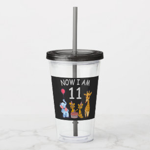 Verre En Acrylique Maintenant j'ai 11 ans 11e anniversaire au zoo