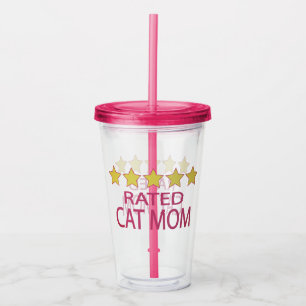 Verre En Acrylique Maman de chat cinq étoiles