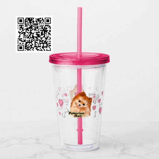 Verre En Acrylique Maman poméranienne