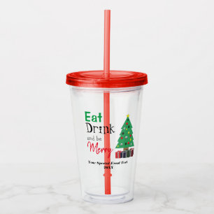 Verre En Acrylique Manger, boire et être joyeux