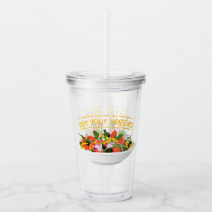 Verre En Acrylique Mangez vos Légumes Citer salade fraîche mélange bo