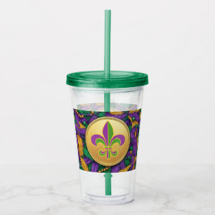 Verre En Acrylique Mardi Gras Fleur de lis