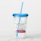 Verre En Acrylique Mariage élégant moderne avec écriture de bienvenue (Dos)