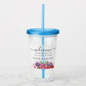 Verre En Acrylique Mariage élégant moderne avec écriture de bienvenue (Devant)
