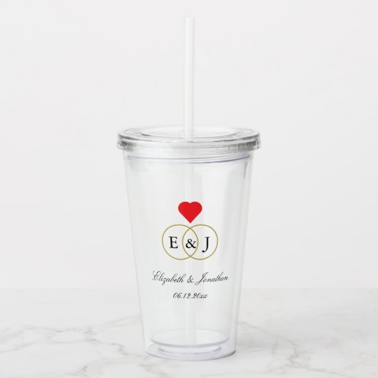 Verre En Acrylique Mariage Entwin Rings (Devant)