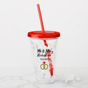 Verre En Acrylique Mariage personnalisé