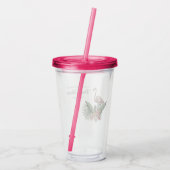 Verre En Acrylique Mariage Tropical Floral Pink Flamingo (Dos)