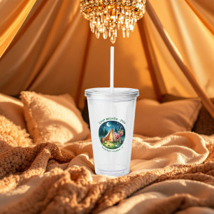 Verre En Acrylique Mariée de camping rustique personnalisée