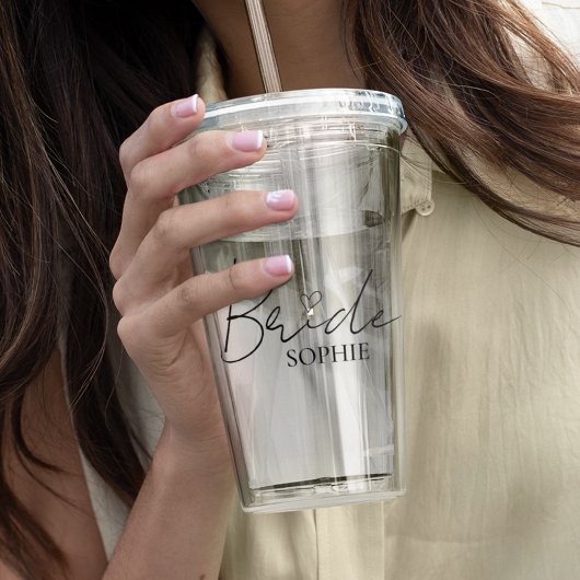 Verre En Acrylique Mariée Minimal