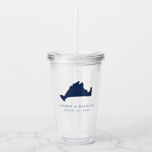 Verre En Acrylique Marine Blue Martha's Vineyard Wedding Favor