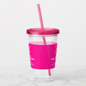 Verre En Acrylique Marque d'affaires rose sur caisson acrylique (Gauche)