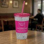 Verre En Acrylique Marque d'affaires rose sur caisson acrylique