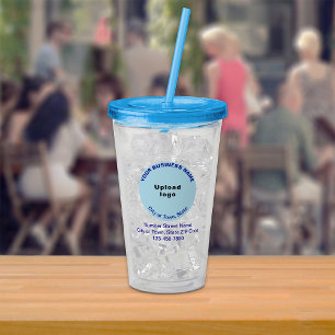 Verre En Acrylique Marque de commerce ronde bleu clair sur