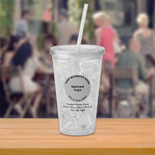 Verre En Acrylique Marque d'entreprise grise ronde Tumbler en acryl