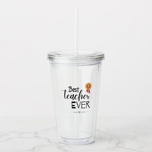 Verre En Acrylique Meilleur enseignant jamais (Devant)