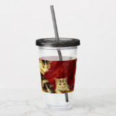 Verre En Acrylique Mère Chat et chatons Jouer avec la guitare (Gauche)