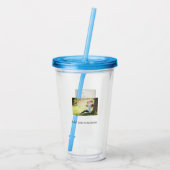 Verre En Acrylique Mère fille photo de famille ajouter nom image text (Dos)