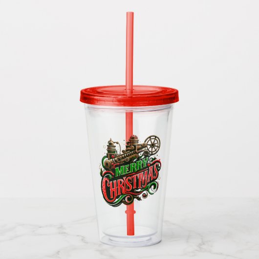 Verre En Acrylique Merry Christmas steampunk (Devant)