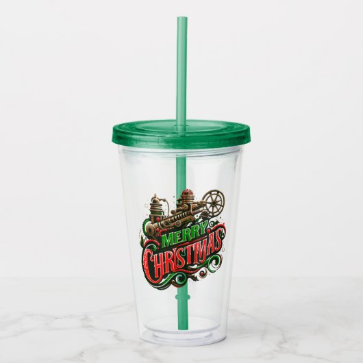 Verre En Acrylique Merry Christmas steampunk (Devant)
