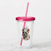 Verre En Acrylique Mignonne Frenchie Mom French Bulldog Pet Chien (Dos)
