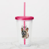 Verre En Acrylique Mignonne Frenchie Mom French Bulldog Pet Chien (Devant)