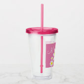 Verre En Acrylique Mignonne marguerites roses et blanches Floral Nom  (Droite)