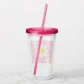 Verre En Acrylique Mignonne marguerites roses et blanches Floral Nom  (Dos)