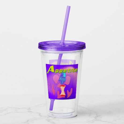 Verre En Acrylique Mikitiez crâne rouge toxique pomme vegan été (Dos)