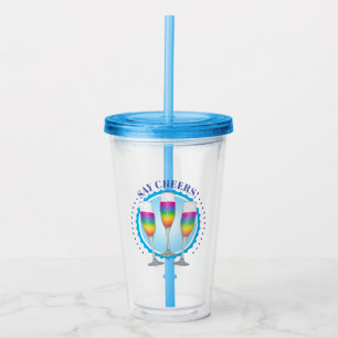 Verre En Acrylique Mimosa Rainbow Champagne Lunettes Tumbler