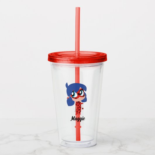 Verre En Acrylique Miraculous Ladybug Chibi fête d'anniversaire Favor (Devant)