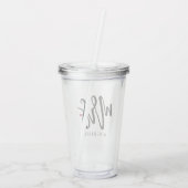 Verre En Acrylique Mme noire de manuscrit (nom) (Dos)