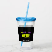 VERRE EN ACRYLIQUE MODERNE ET MODERNE PERSONNALISABLE NOIR VÉRIFIÉ (Dos)
