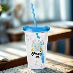 Verre En Acrylique Moderne Funny Husky Maman Cute Elephant