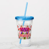 Verre En Acrylique 'Mom-Boss-Fire' – Diseño floral en cubos (Dos)