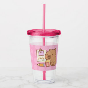 Verre En Acrylique Moment Popcorn pour Enfants au Capybara Mignon