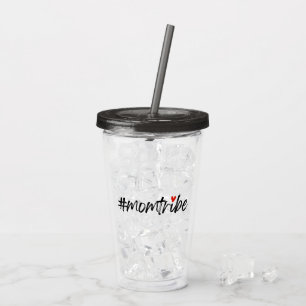 Verre En Acrylique #MomTribe Motherhood Script de la Fête des mères