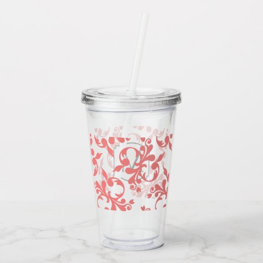 Verre En Acrylique Monogramme Damask (Dos)