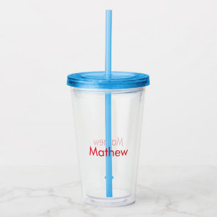 Verre En Acrylique monogramme de lettre initiale simple ajoutez votre