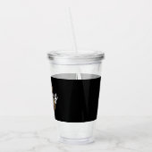 Verre En Acrylique Monogramme de nom élégant moderne  Script noir or  (Gauche)
