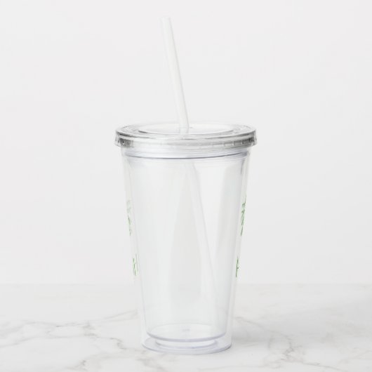 Verre En Acrylique Monogramme de palmier vert (Gauche)