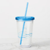 Verre En Acrylique Monogramme des vagues bleues (Dos)