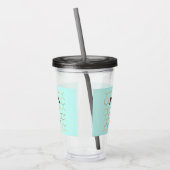 Verre En Acrylique Monogramme d'Hexagon d'or Turquoise (Gauche)