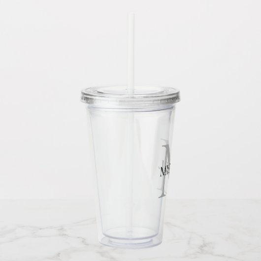 Verre En Acrylique Monogramme et nom personnalisés (Droite)